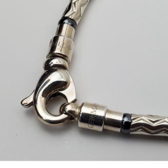 Tiffany RARE Hematite and Aztec carved sterling silver Bracelet (retired) - Picture 7 of 11